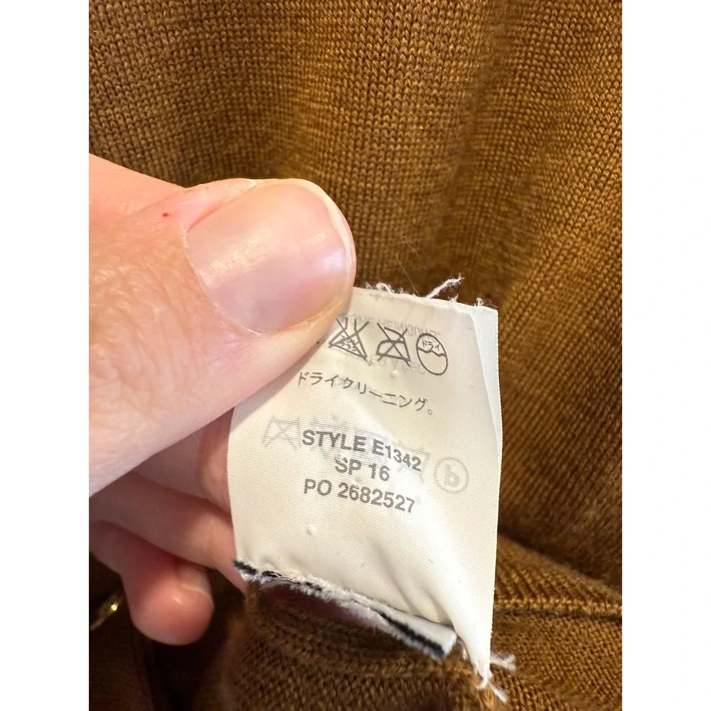 J. Crew Merino Wool Rust Brown Cardigan XL Extra Large - Picture 6 of 9